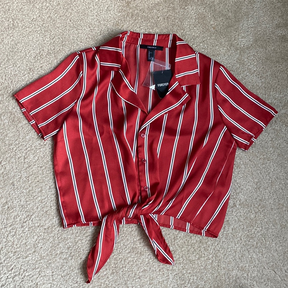 NWT Striped Crop Top